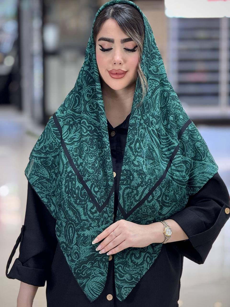 روسری گارزا دور دست دوز - مزون یونا