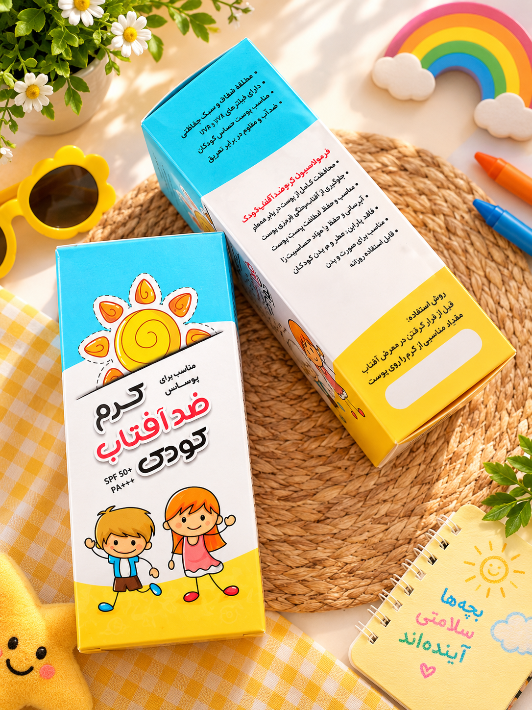 ضد آفتاب گیاهی و ایمن برای پوست حساس کودک (بدون پارابن) - مزون یونا