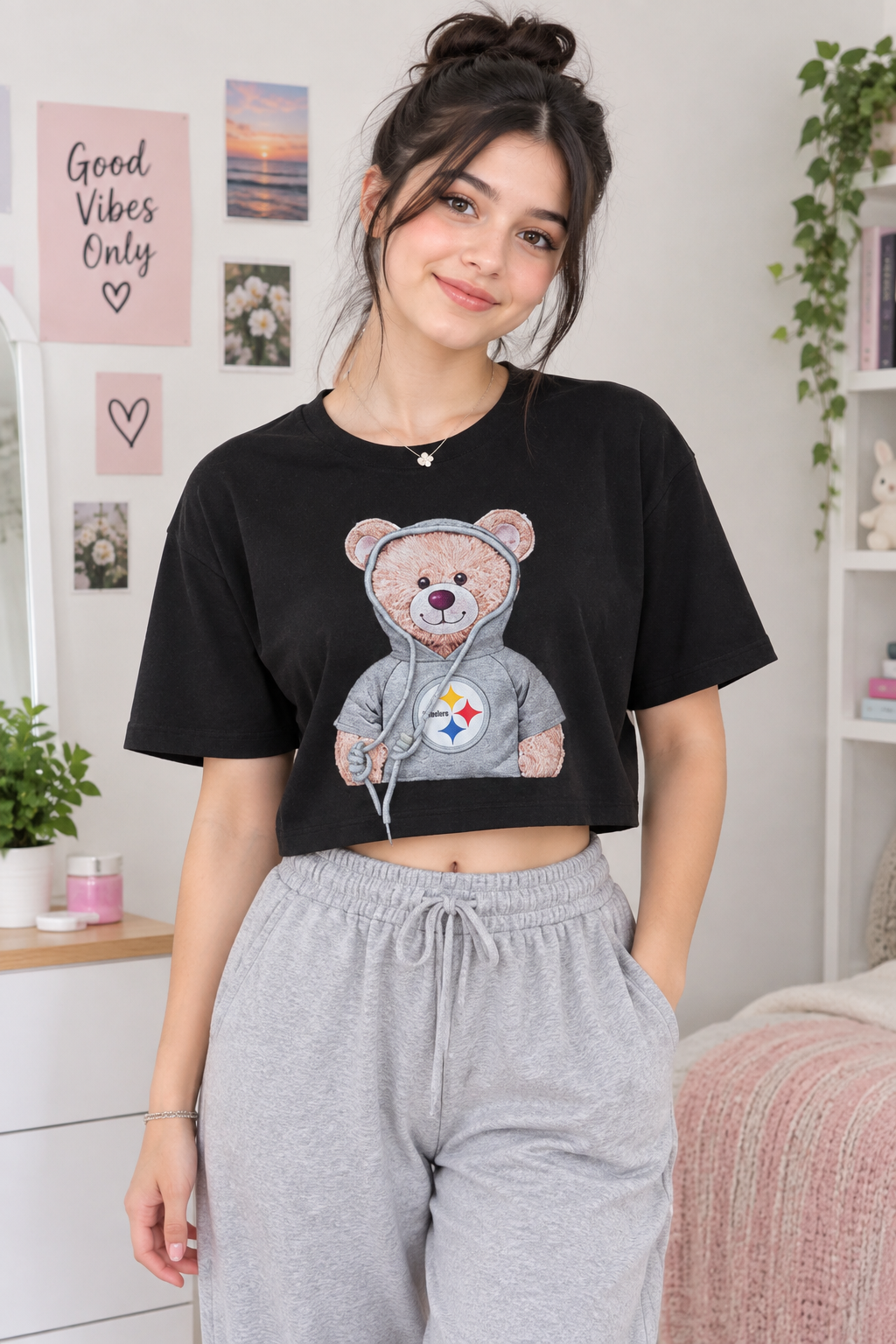 کراپ نخ پنبه مشکی عرض۵۰ مناسب سایز۳۸_۴۲