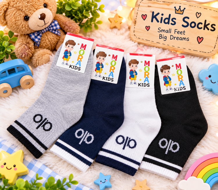 جوراب نیم ساق نخی بچگانه (Moda Kids) - مناسب برای تمام فصول-طرح alo مناسب 6تا 8 سال - مزون یونا