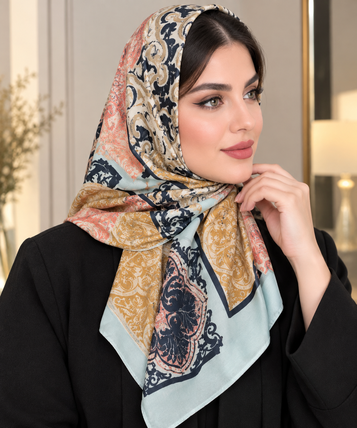 حریر نخ زمینه سبز رویایی ریشه پرزی قواره۱۲۰ -  مزون یونا