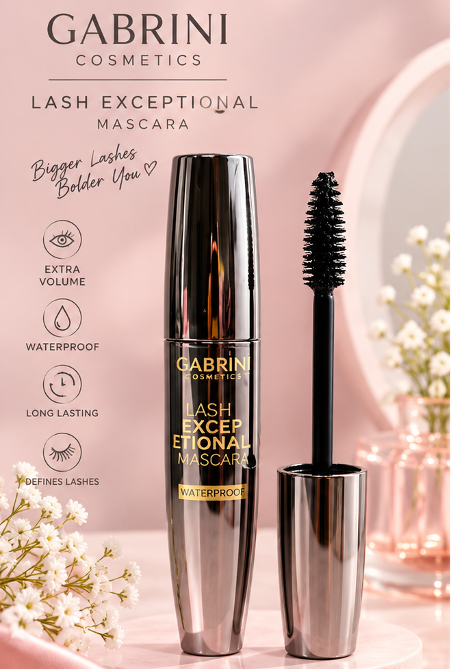 ریمل گابرینی Gabrini با برس تخصصی؛ حجم‌دهنده و فوق مشکی (Ultra Black) - مزون یونا