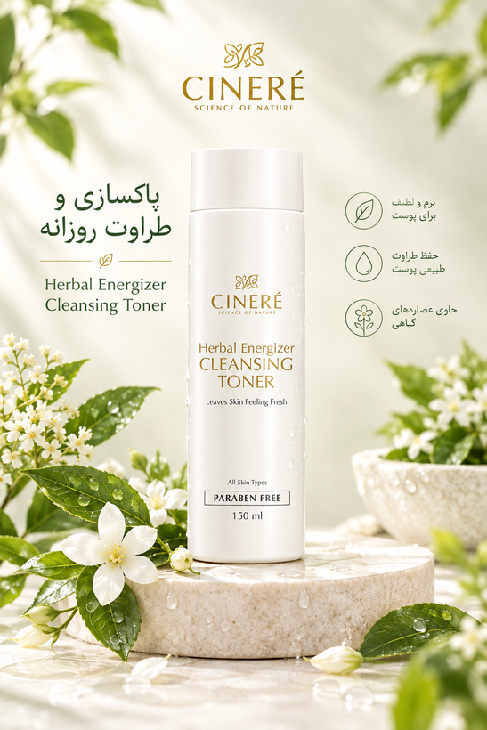 تونر صورت مدل herbal energizers حجم ۱۵۰ میلی لیتر سینره